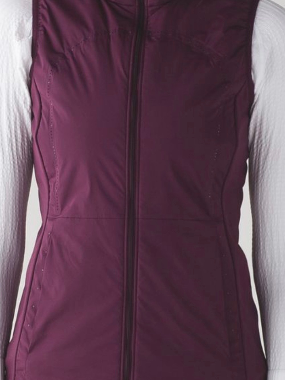 Lululemon Run for Cold Women's Plum Puffer Vest Sz 6 Pockets Full Zip